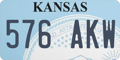 KS license plate 576AKW