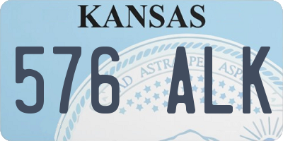 KS license plate 576ALK