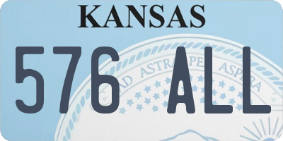KS license plate 576ALL