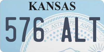 KS license plate 576ALT