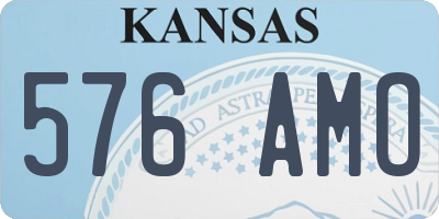 KS license plate 576AMO