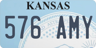 KS license plate 576AMY