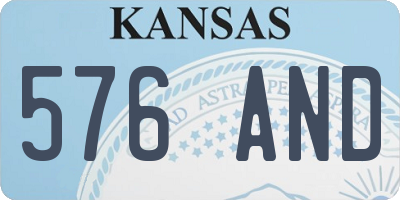 KS license plate 576AND