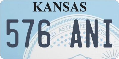 KS license plate 576ANI