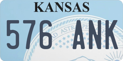 KS license plate 576ANK