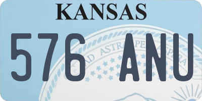 KS license plate 576ANU