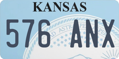 KS license plate 576ANX