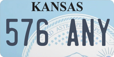 KS license plate 576ANY
