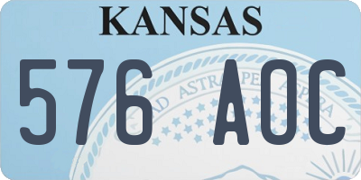 KS license plate 576AOC