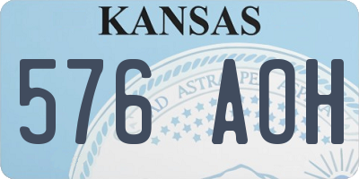 KS license plate 576AOH