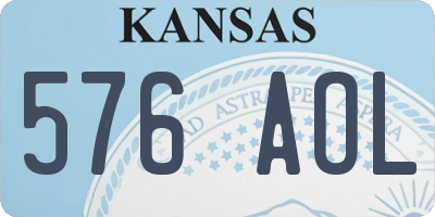 KS license plate 576AOL