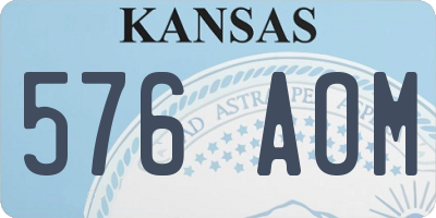 KS license plate 576AOM