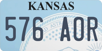 KS license plate 576AOR