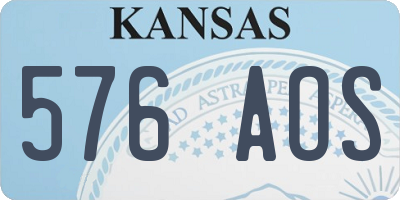 KS license plate 576AOS