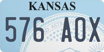 KS license plate 576AOX
