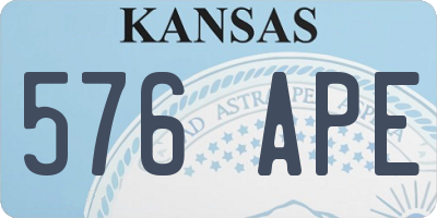 KS license plate 576APE