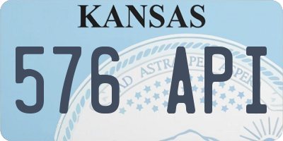 KS license plate 576API