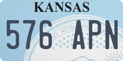 KS license plate 576APN