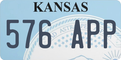 KS license plate 576APP