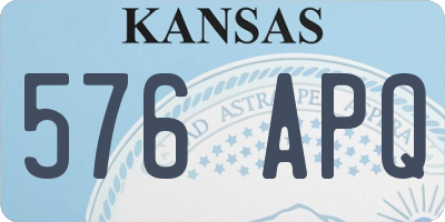 KS license plate 576APQ