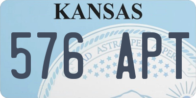 KS license plate 576APT