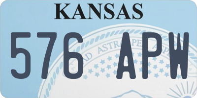 KS license plate 576APW