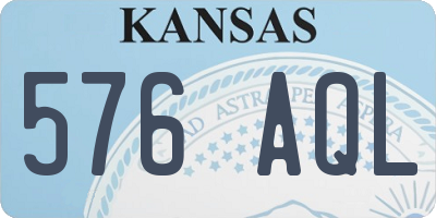 KS license plate 576AQL