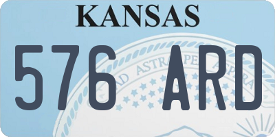 KS license plate 576ARD