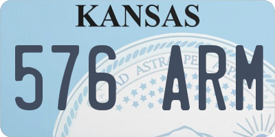 KS license plate 576ARM