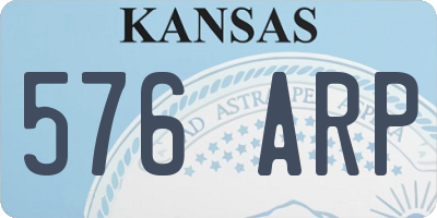 KS license plate 576ARP