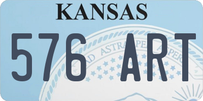 KS license plate 576ART