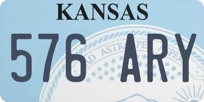 KS license plate 576ARY