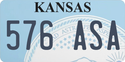 KS license plate 576ASA