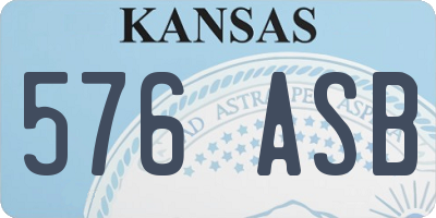 KS license plate 576ASB