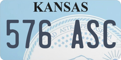 KS license plate 576ASC