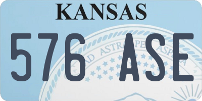 KS license plate 576ASE