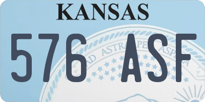 KS license plate 576ASF