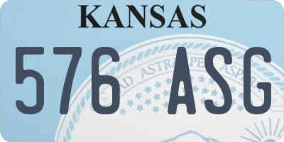 KS license plate 576ASG