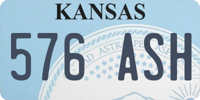 KS license plate 576ASH