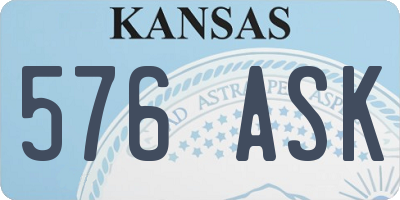 KS license plate 576ASK