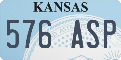 KS license plate 576ASP
