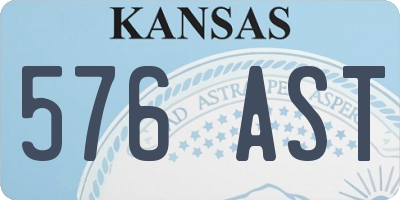 KS license plate 576AST