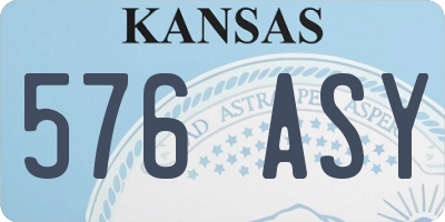 KS license plate 576ASY