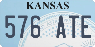 KS license plate 576ATE