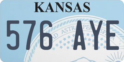 KS license plate 576AYE