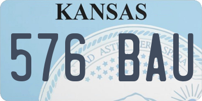 KS license plate 576BAU