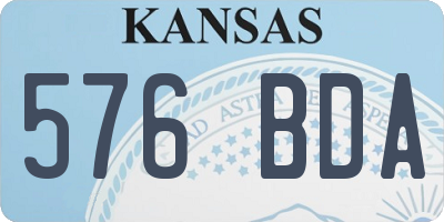 KS license plate 576BDA