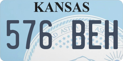 KS license plate 576BEH