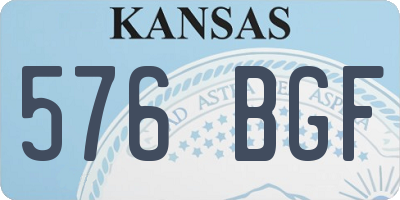KS license plate 576BGF