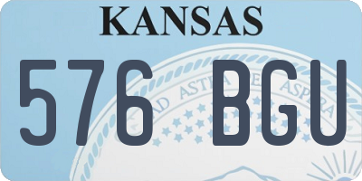 KS license plate 576BGU